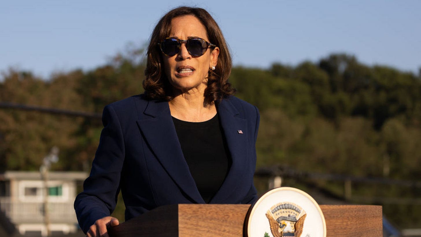 US Vice President Kamala Harris speaks during a news conference at Camp Bonifas near the truce village of Panmunjom in the Demilitarized Zone (DMZ) in Paju, South Korea, on Thursday, Sept. 29, 2022. Harris went to the Demilitarized Zone dividing the two Koreas, in a high-stakes visit for Washington that came just hours after Kim Jong Un’s regime fired two short-range ballistic missiles into the sea. Photographer: SeongJoon Cho/Bloomberg