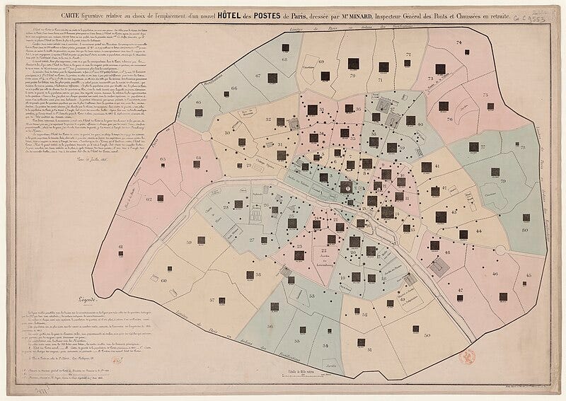 File:Carte figurative relative aux choix de l'emplacement d'un nouvel Hôtel des Postes de Paris.jpg