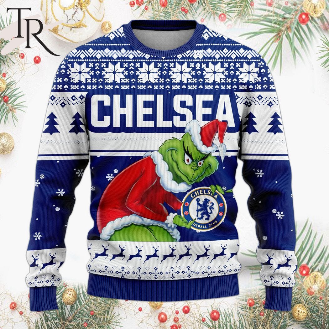Personalized EPL Chelsea Grinch Ugly Sweater All Over Print For Fan -  Limited Edition - Torunstyle