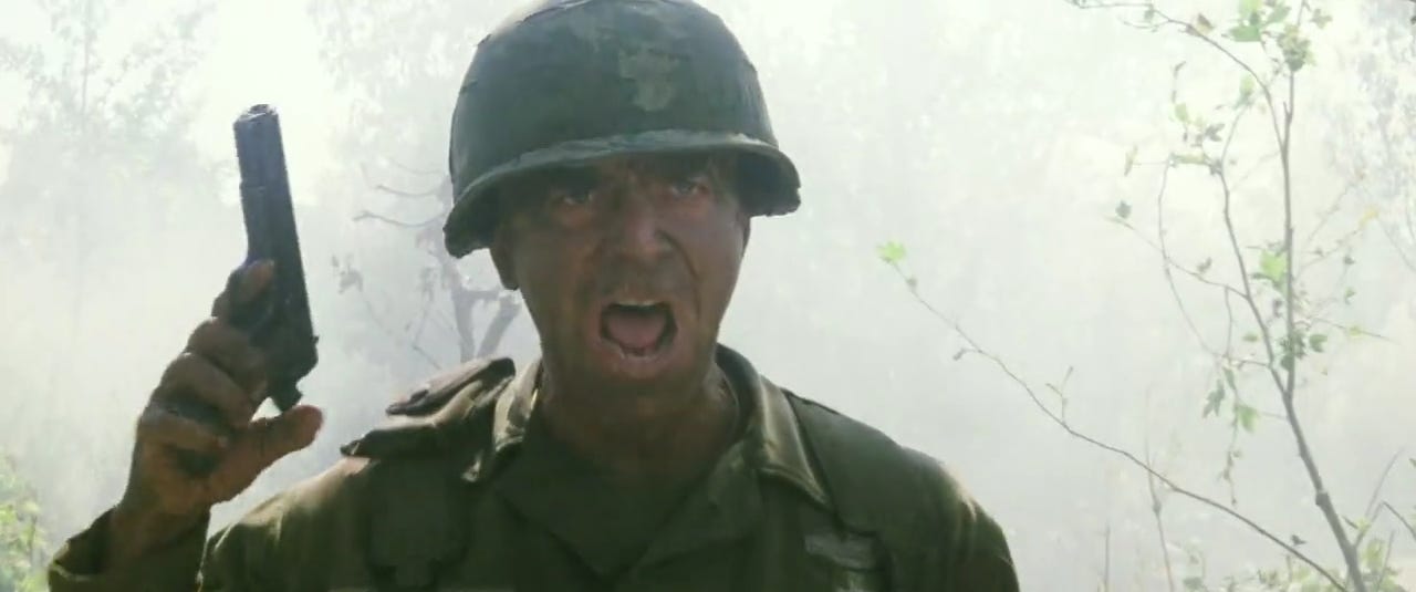 Sam Elliott as Sgt Maj Basil Plumley says Gentlemen prepare to defend yourselves.