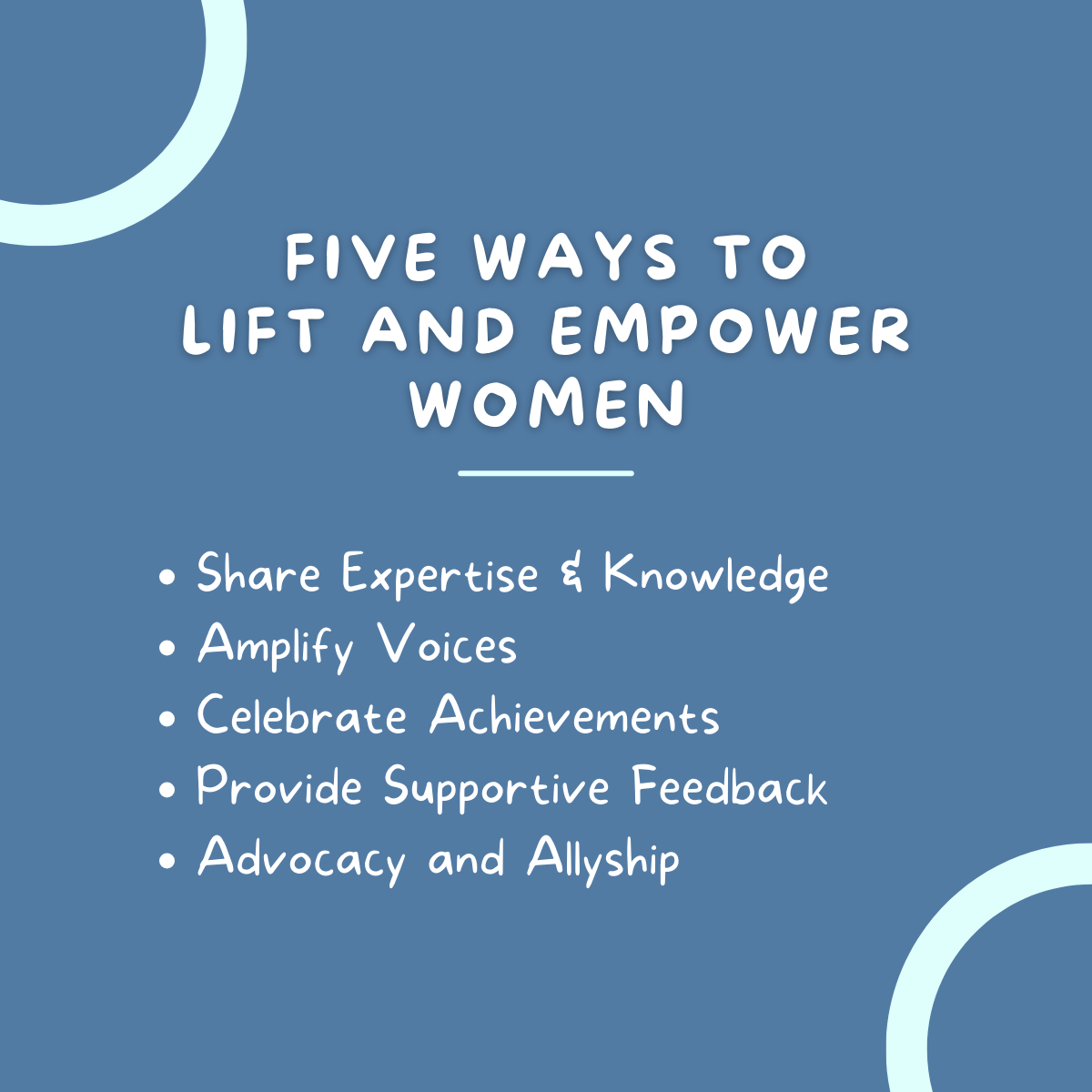 Infographic: Five Ways to Lift and Empower Women