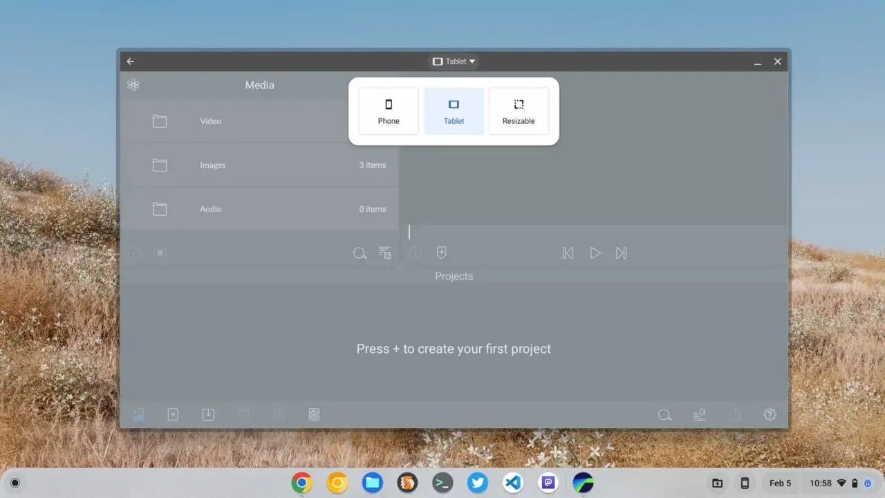 With the right version of Android on a Chromebook, you can resize mobile apps.