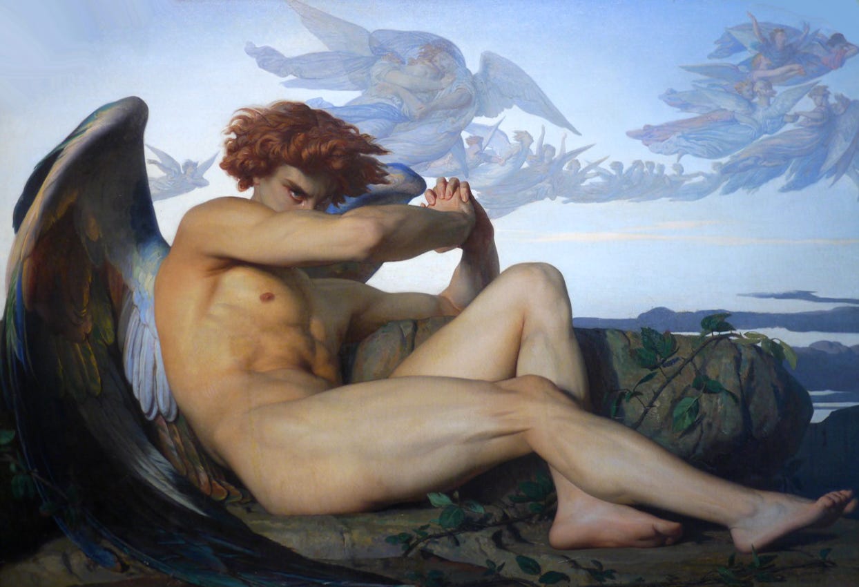 A sexy Lucifer painting - Fallen Angel by Alexandre Cabanel (1847)