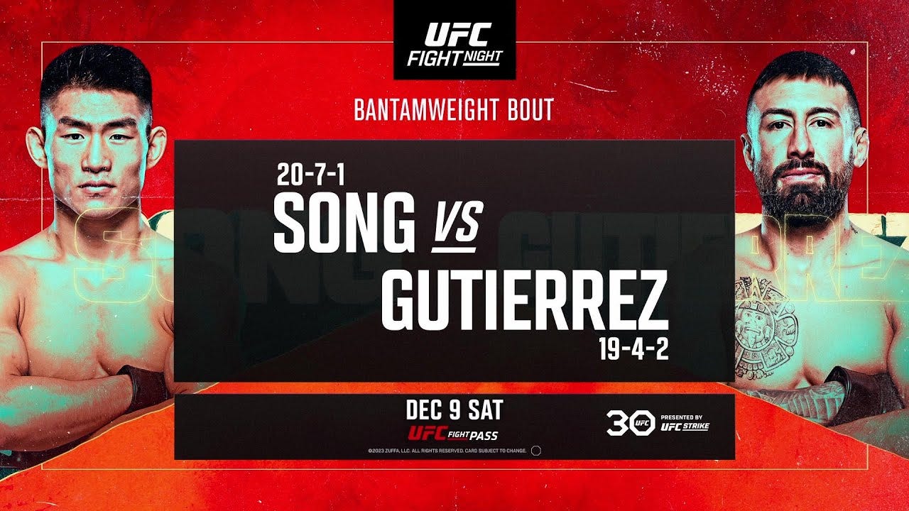 UFC Vegas 83: Song vs Gutierrez - December 9 | Fight Promo - YouTube