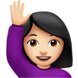 Woman Raising Hand: Light Skin Tone Emoji (U+1F64B, U+1F3FB ...