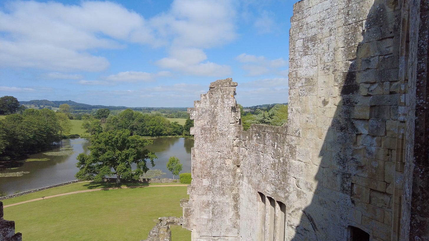 Old Wardour Castle. Overlooking the lake. The view from close to the top of the castle. Image: Roland's Travels