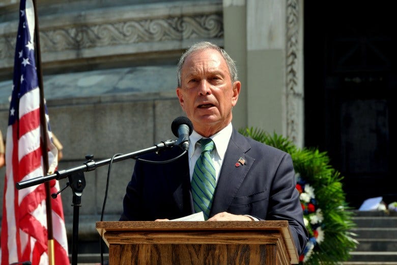 Mayor Michael Bloomberg speaks at the 2012 Memorial Day Remembrance Ceremonies at the Soldiers' and Sailors' Monument in Riverside Park.