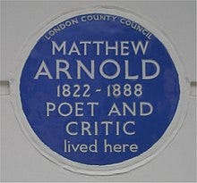 A London County Council blue plaque for Arnold at 2 Chester Square, Belgravia