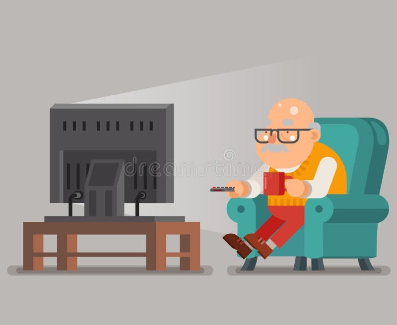 Old Man Watching Tv Stock Illustrations – 255 Old Man Watching Tv Stock  Illustrations, Vectors & Clipart - Dreamstime