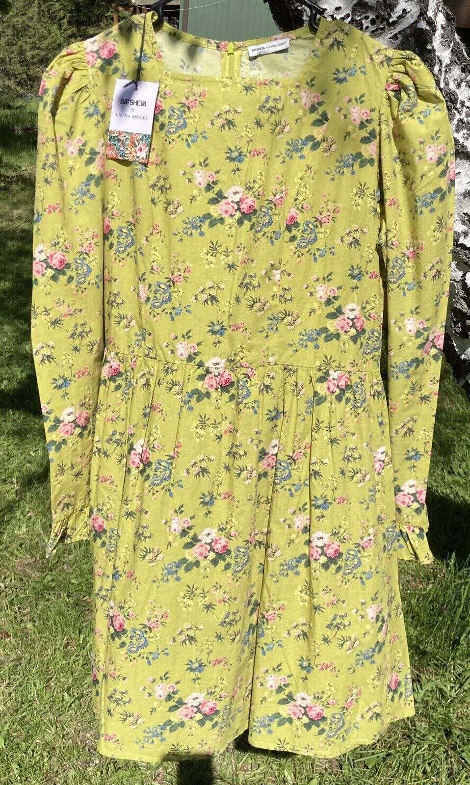 Batsheva Mini  Prairie Square Neck Dress Laura Ashley Fairford Sz 10 Floral - Picture 1 of 10
