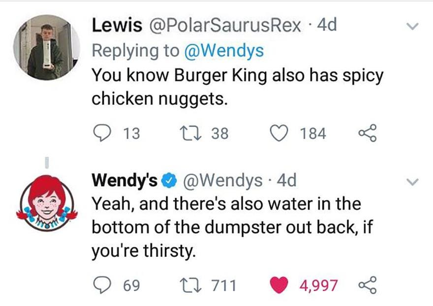 Wendy's Twitter is savage. : r/MurderedByWords