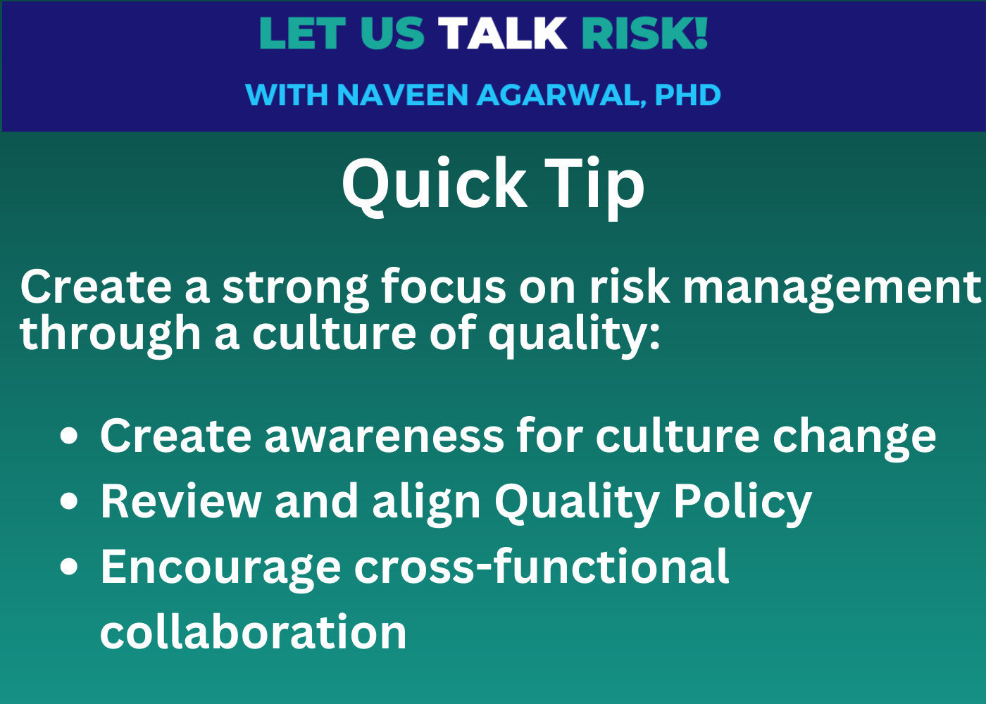 Quick tips for creating a quality culture