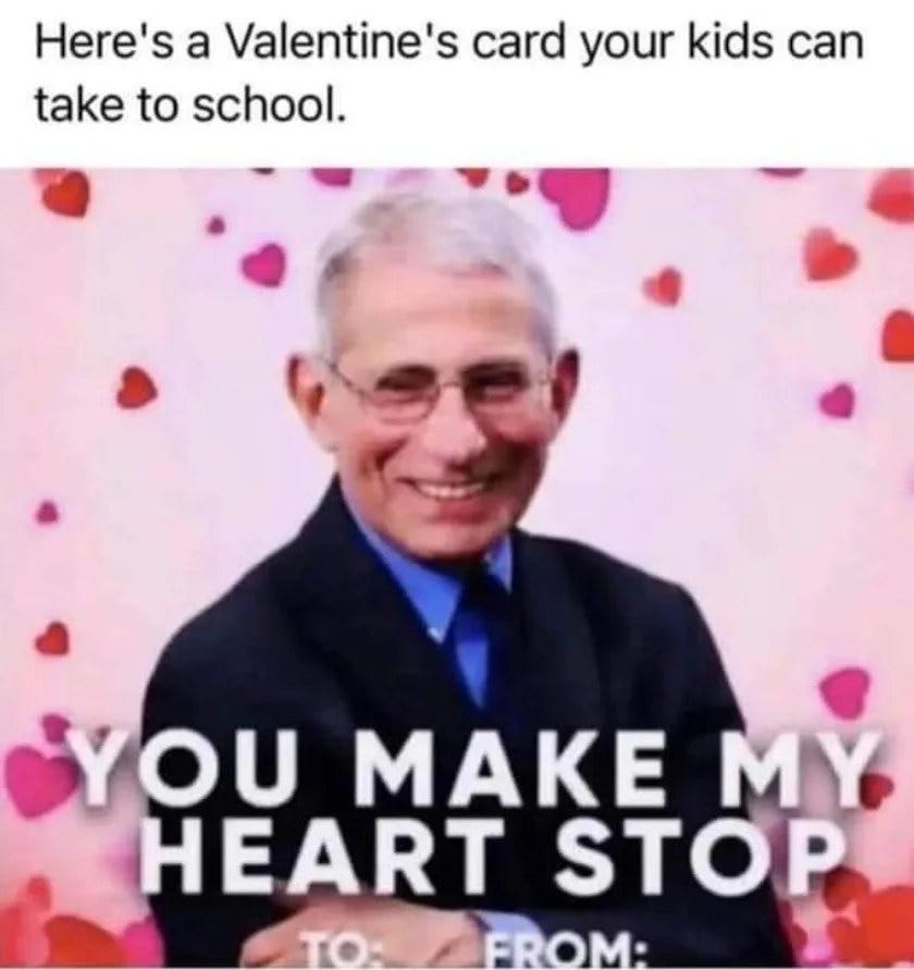 May be an image of 1 person and text that says 'Here's a Valentine's card your kids can take to school. YOU MAKE MY HEART STOP FROM:'