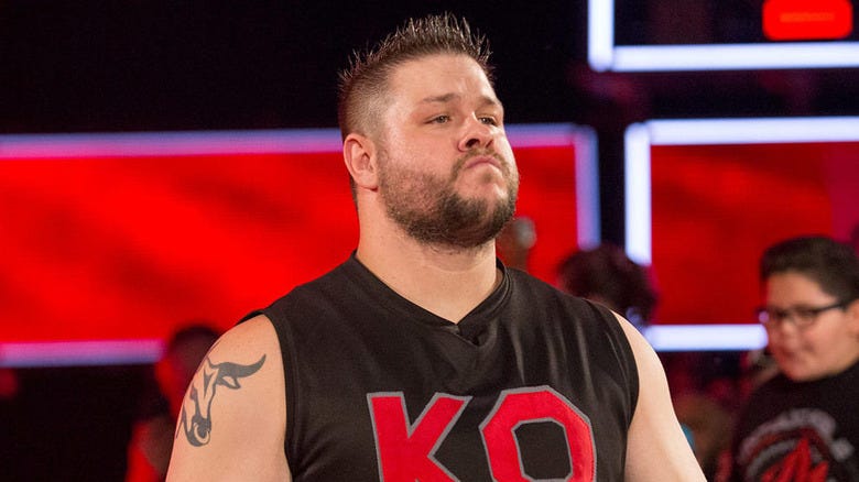 Kevin Owens with an angry look on his face