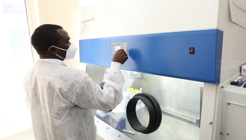 Assistance to Kenya for diagnostics of COVID-19 PCR Kits in use at the Kenyatta National Hospital, Nairobi, Kenya. 2 February 2021 Photo Credit: C. Madara, Nuclear Power and Energy Agency