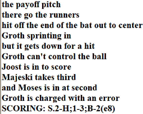 Diamond Mind Baseball Play By Play