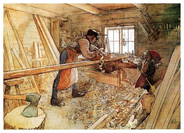 In the Carpenter Shop, 1905 - Carl Larsson