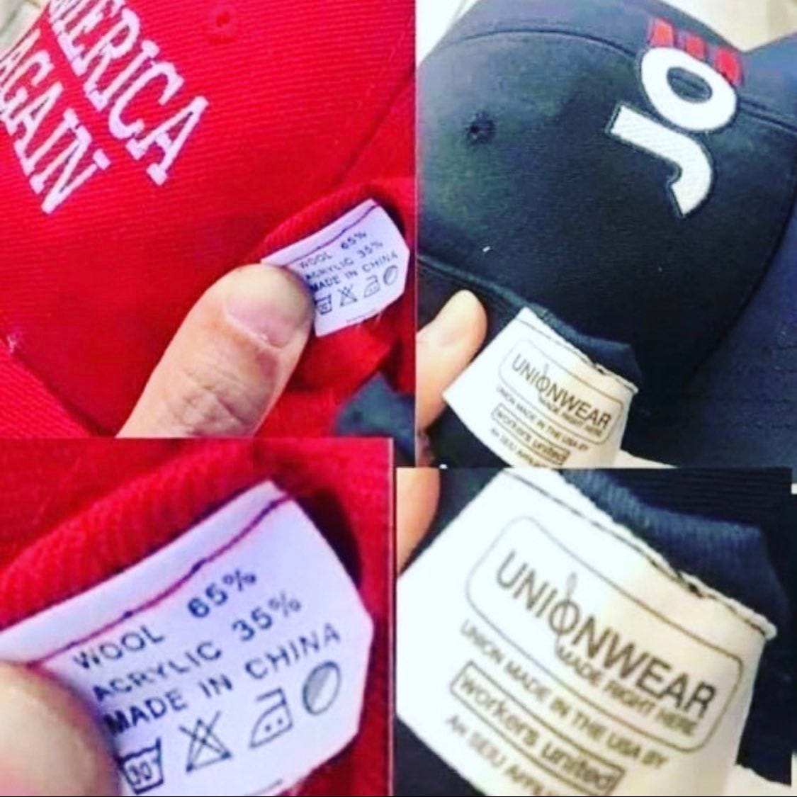 Eric Hirshberg on X: "MAGA hats? made in China. Biden hats? Made in  America. Nice going, @realDonaldTrump. https://t.co/MLPfqbQZhU" / X