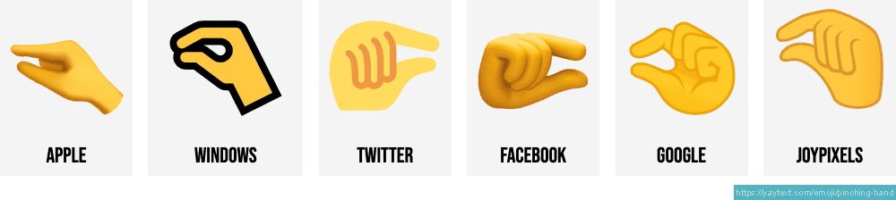 🤏 Pinching hand emojis 🤏🏻🤏🏼🤏🏽🤏🏾🤏🏿