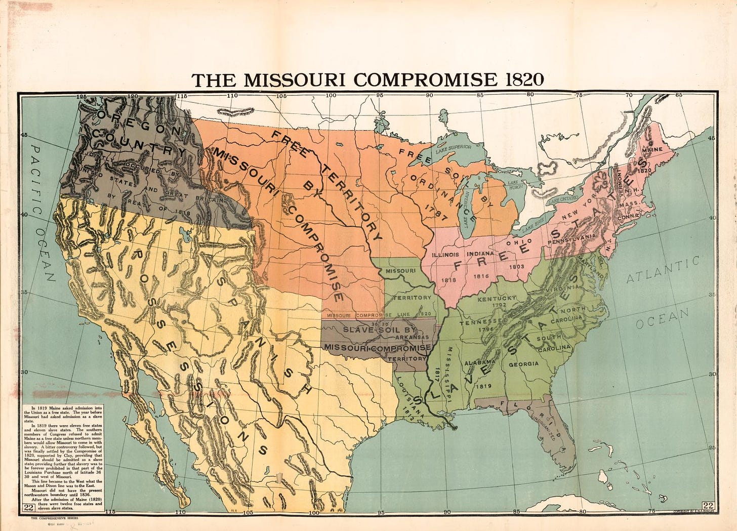 Modern School Supply Company, and E. W. A Rowles. The comprehensive series, historical-geographical maps of the United States. [Chicago, Ill.: Modern School Supply Co, 1919] Map. https://www.loc.gov/item/2009581137/.