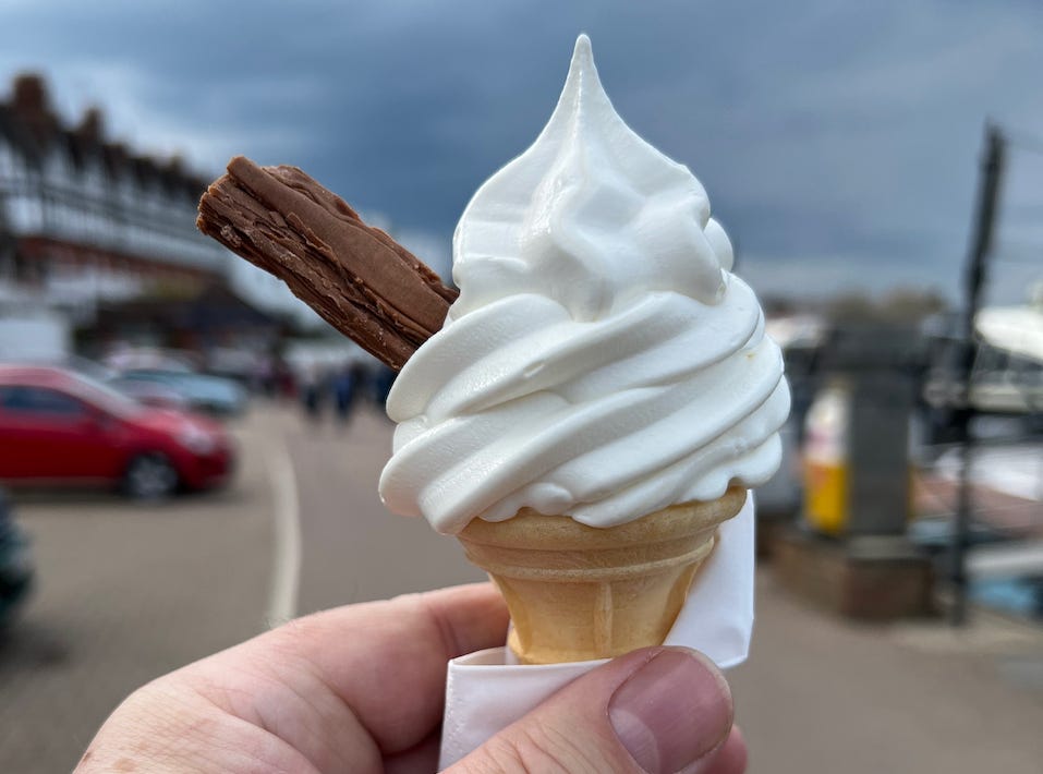 Photo by Author — Summertime and living is easy — apart from those pesky exams - my first ice cream of the summer