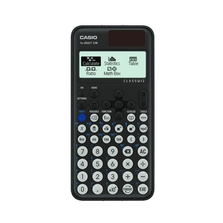 Casio FX-85GTCW Solar-Powered Scientific Calculator for GSCE to A-Levels Black