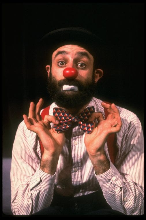 Digital Collections - Actor Avner Eisenberg in a scene fr. the Off-Broadway  one man show "Avner the Eccentric." (New York)