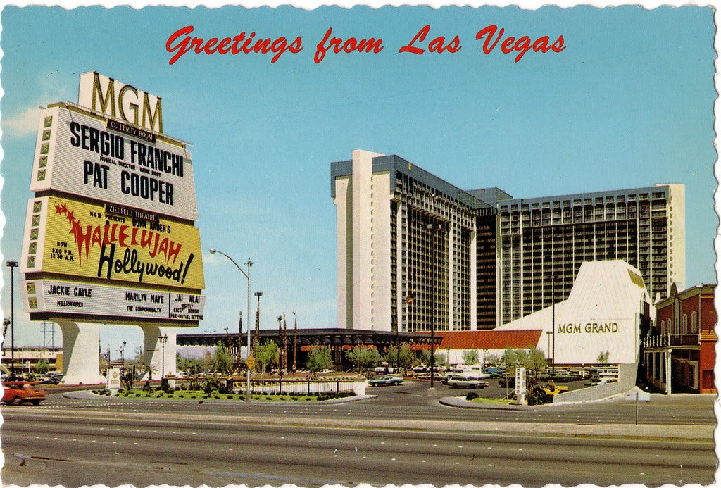 RETRO LAS VEGAS: Mid-1970s MGM Grand Hotel Postcard | Flickr