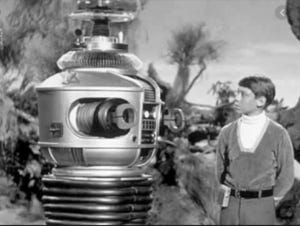 Lost in Space robot talking to Will Robinson