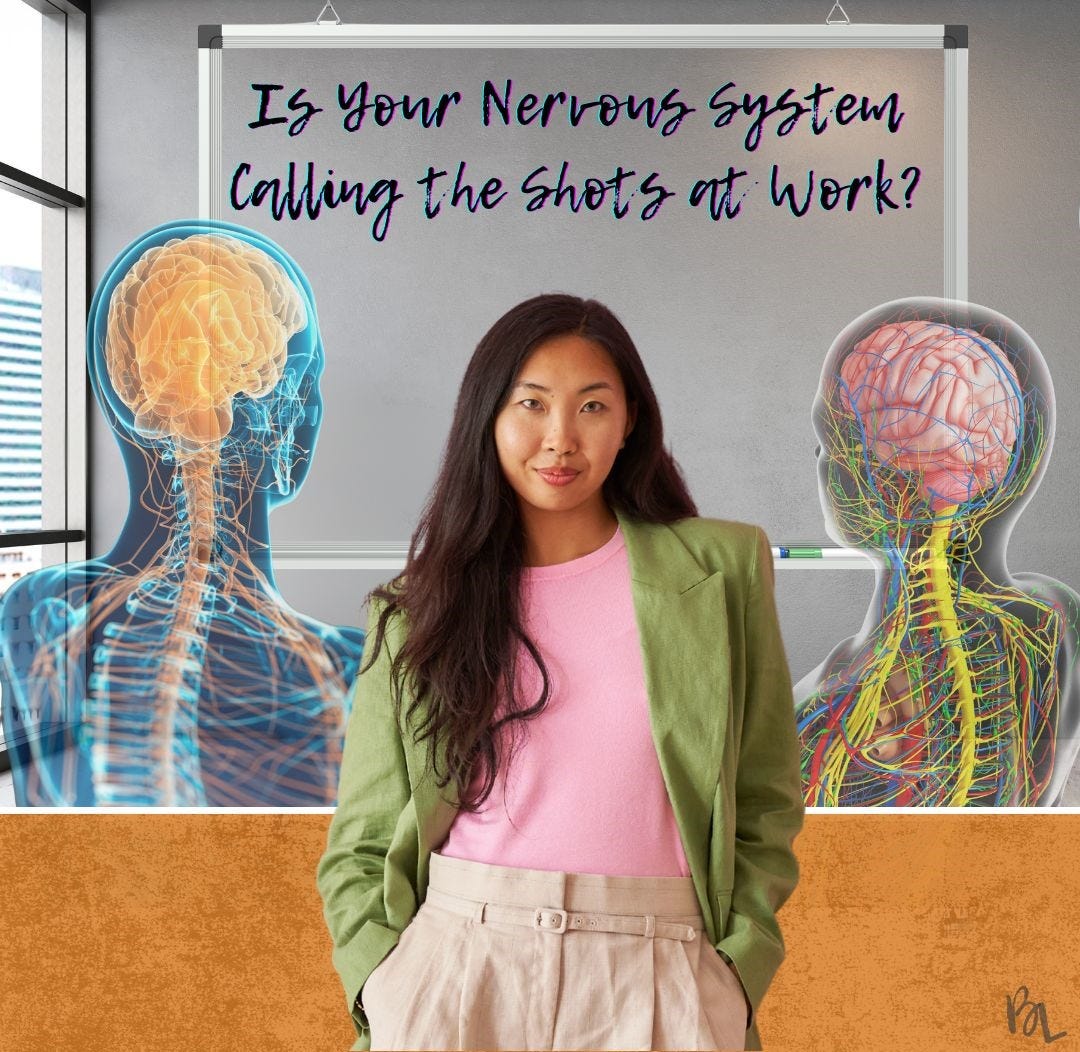 woman in front of white board about to teach on the nervous system at work woman in front of white board about to teach on the nervous system at work