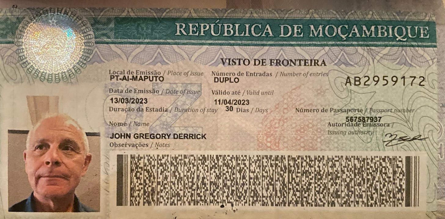 Mozambique tourist visa.