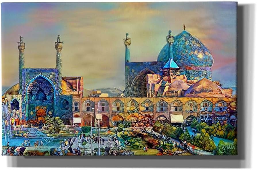 Amazon.com: Epic Graffiti 'Isfahan Iran Imam Khomeini Mosque' by Pedro  Gavidia, Canvas Wall Art, 40"x26": Posters & Prints