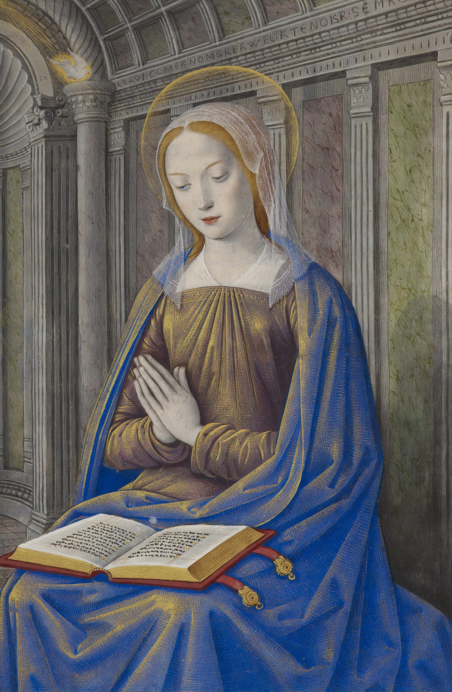 Painting of female priest praying