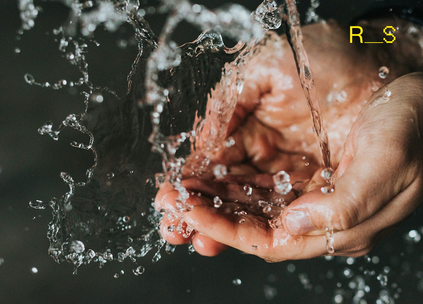 Close-up of adult hands cupped under splashing, crystal-clear water—visual metaphor for emergency water purification and disinfecting drinking water safely. Close-up of adult hands cupped under splashing, crystal-clear water—visual metaphor for emergency water purification and disinfecting drinking water safely.