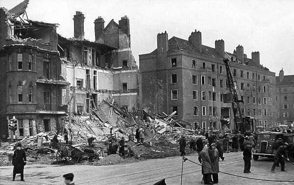 Blitz in London -- Kennington Park Road, WW2