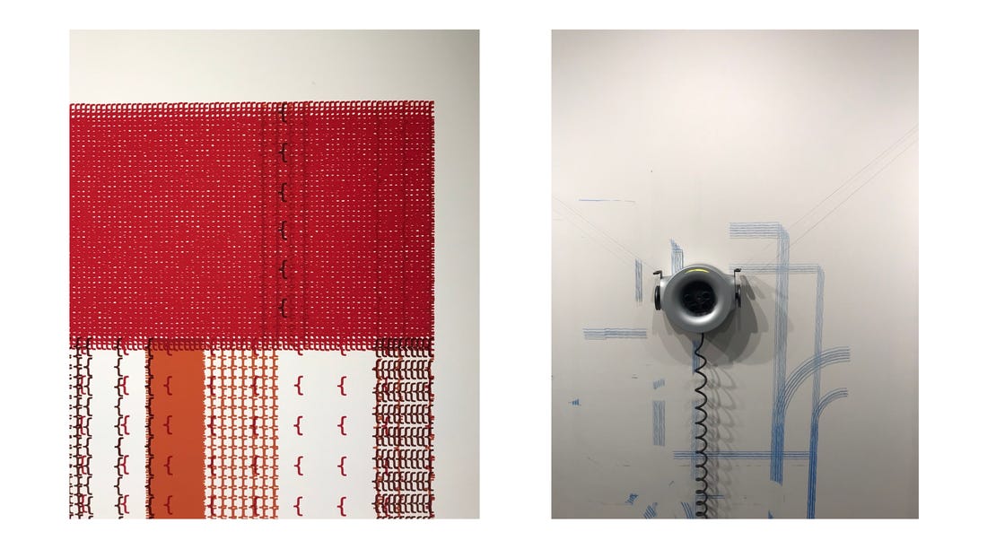 (左)Matt DesLauriers的作品 (右)丹‧卡特的〈YYYSEED〉繪圖機