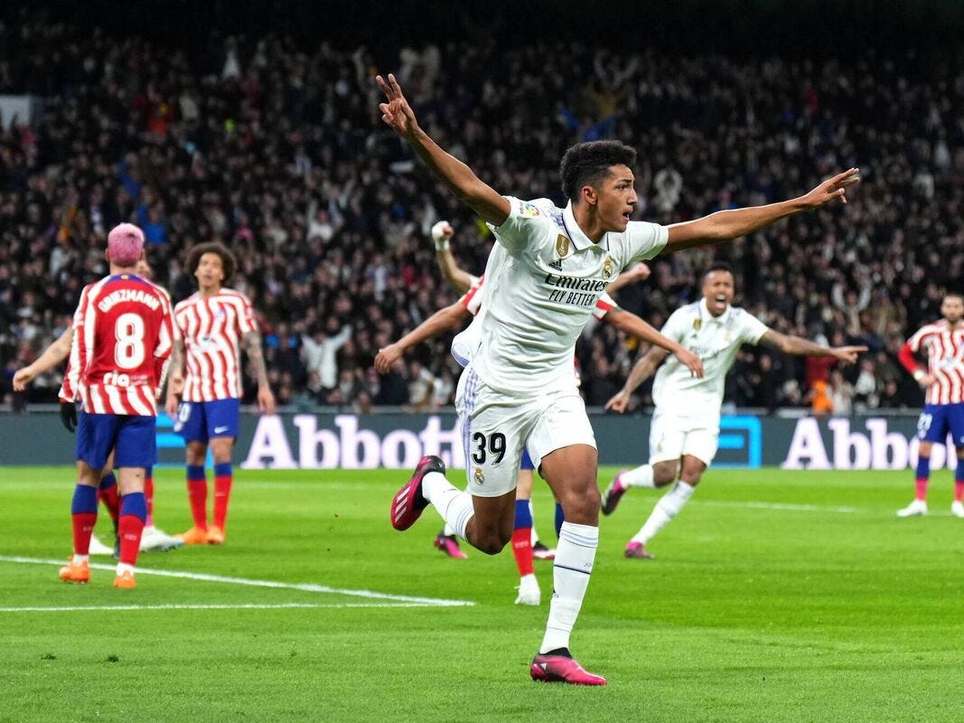 Real Madrid's teen striker Rodriguez rescues derby draw against Atletico