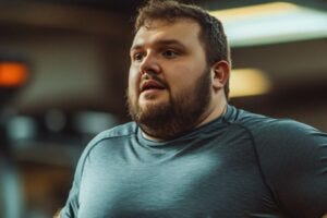 Heavyset man at the gym