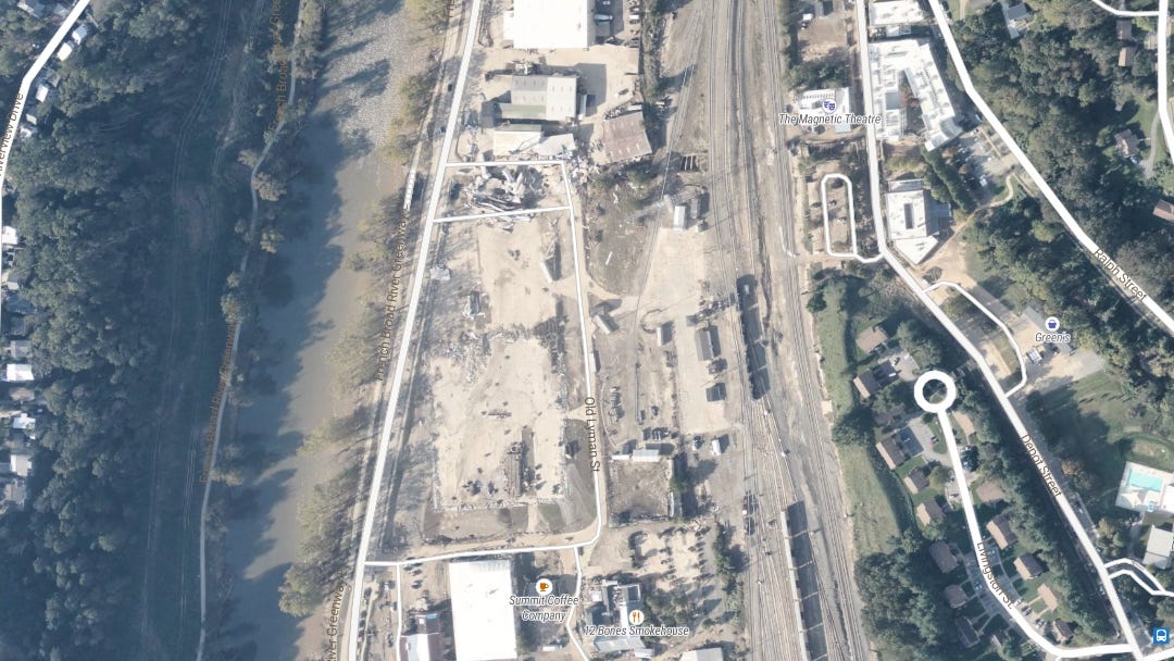 aerial view of houses washed away