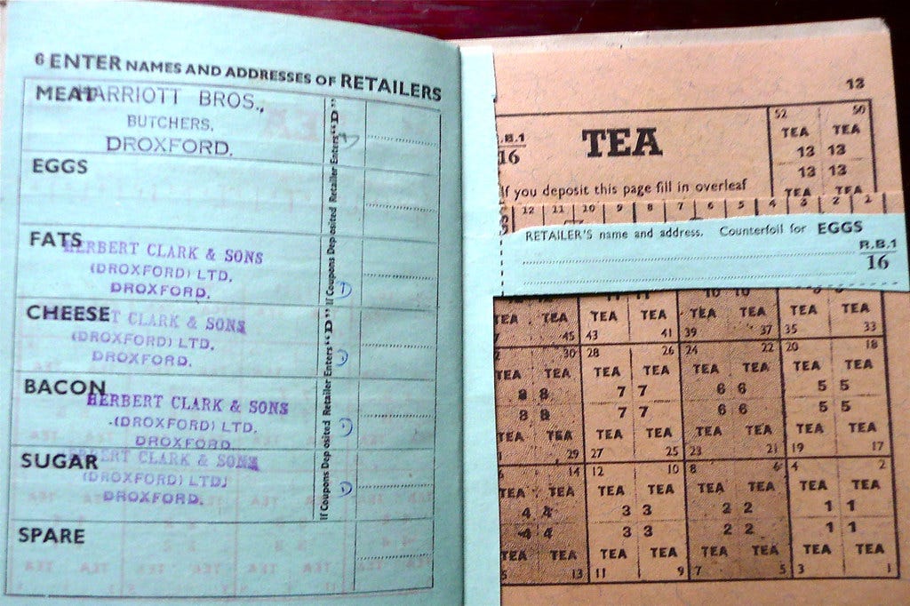 Blue ration book from Museum of English Rural Life