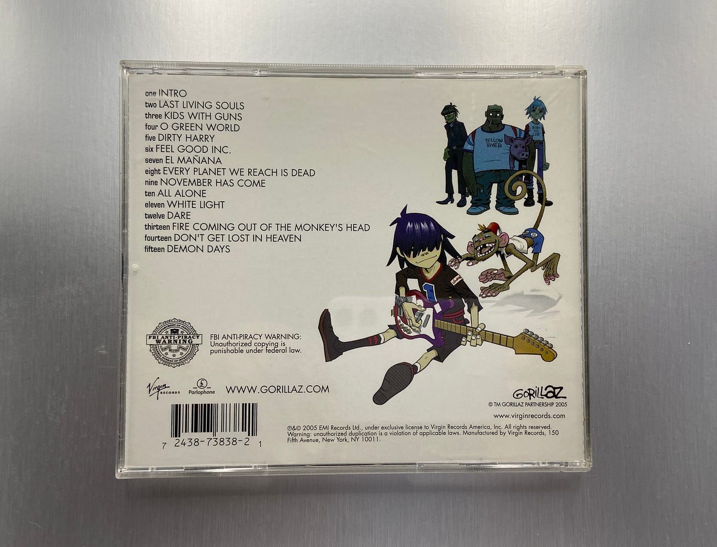 the back cover for Demon Days by Gorillaz.