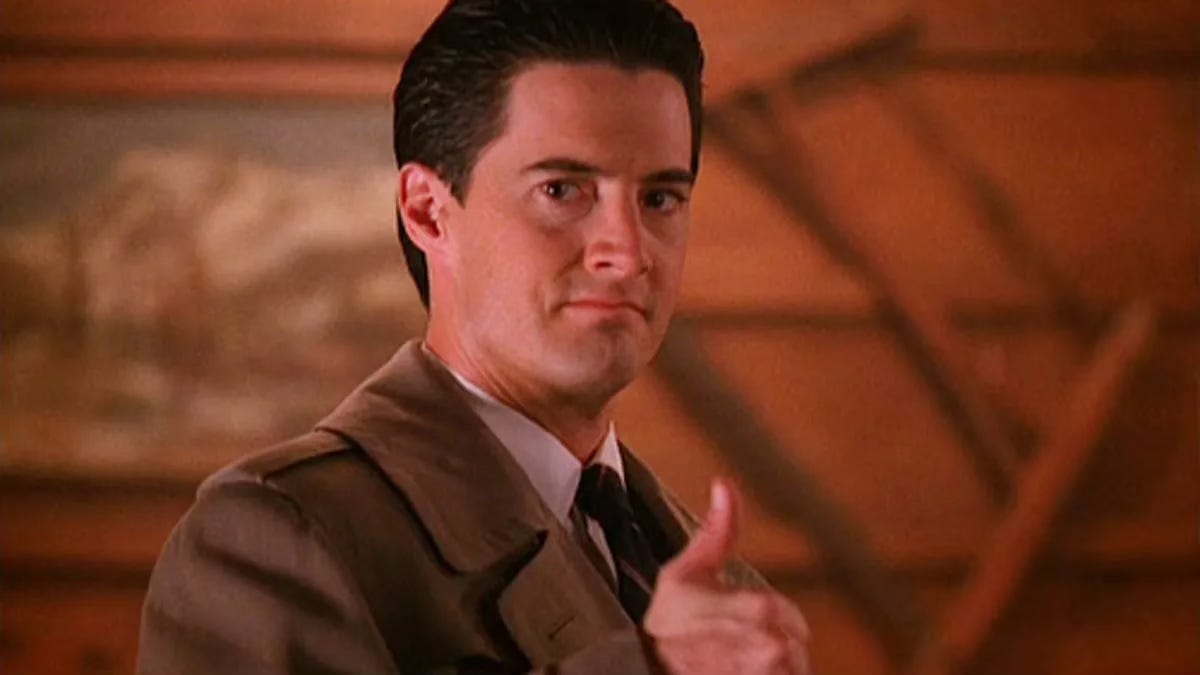 Kyle MacLachlan as FBI Special Agent Dale Cooper in Twin Peaks