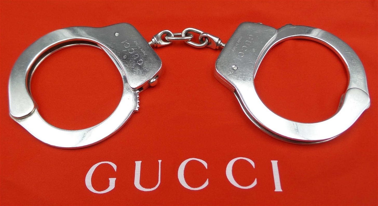 Very Rare Vintage 1990s TOM FORD for GUCCI Sterling Silver Handcuffs