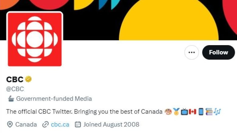 A screen cap shows the @CBC Twitter account featuring a "government-funded media" label.