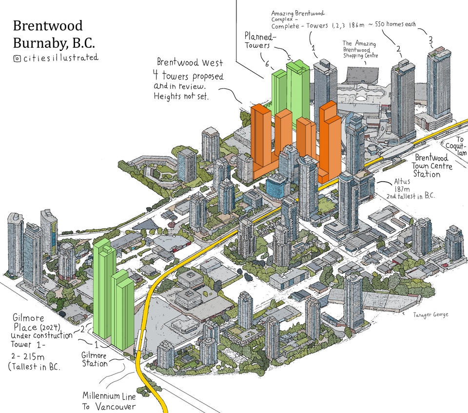 r/vancouver - Overview map I made of Brentwood development
