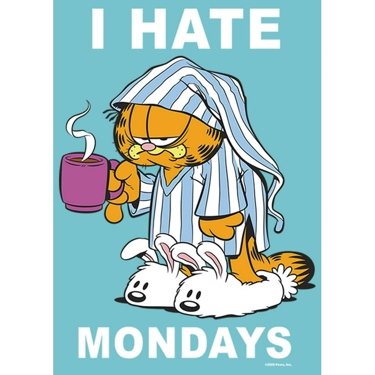 Girl's Garfield I Hate Mondays Graphic Tee Tahiti Blue X Small