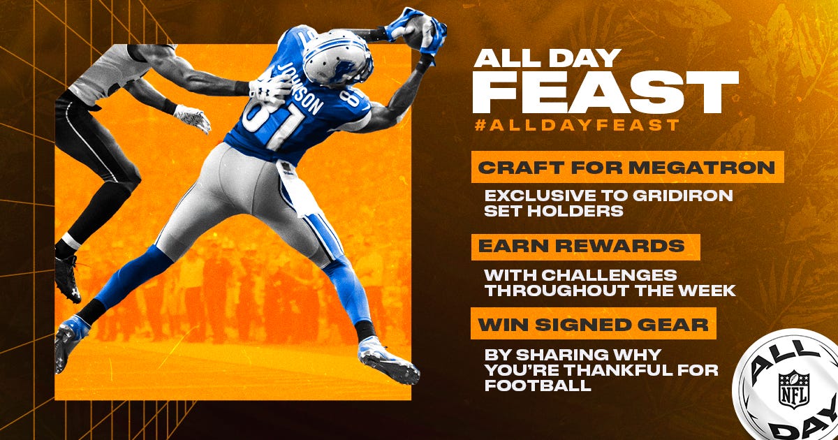 We’ve got a feast of Thanksgiving activity cooked up for you this week on NFL ALL DAY.