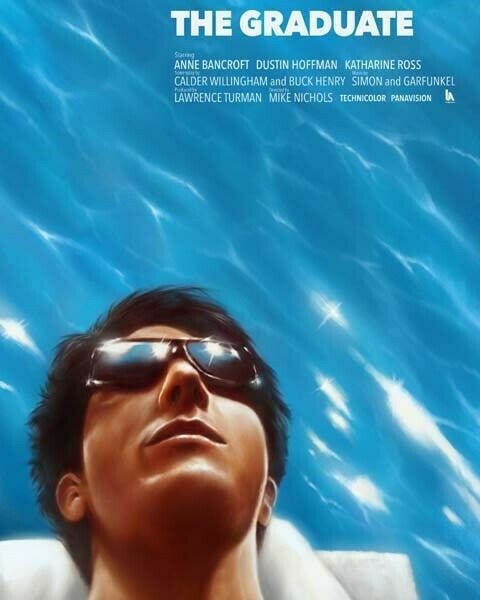 The Graduate movie poster artwork Dustin Hoffman lies in pool 8x10 inch  photo - Moviemarket