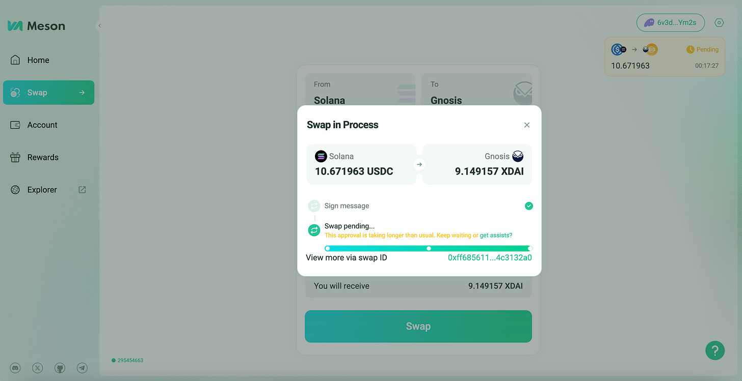 Meson Finance - Swap Process