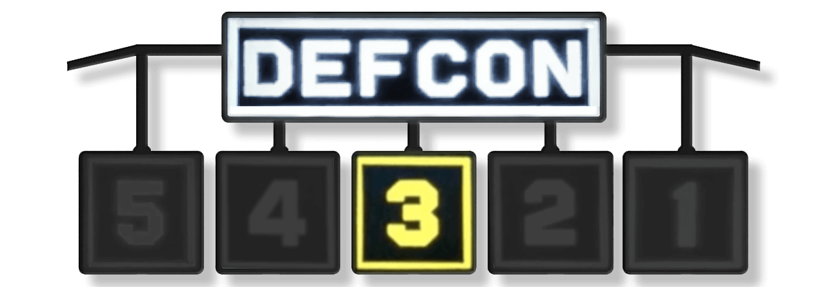 DEFCON 3 sign